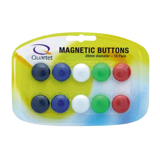 Quartet Magnet Buttons 20mm Assorted Colours – Pack of 10