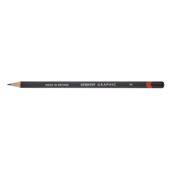Derwent Graphic Pencil H – Round Barrel Graphite for Fine, Crisp Detail Work