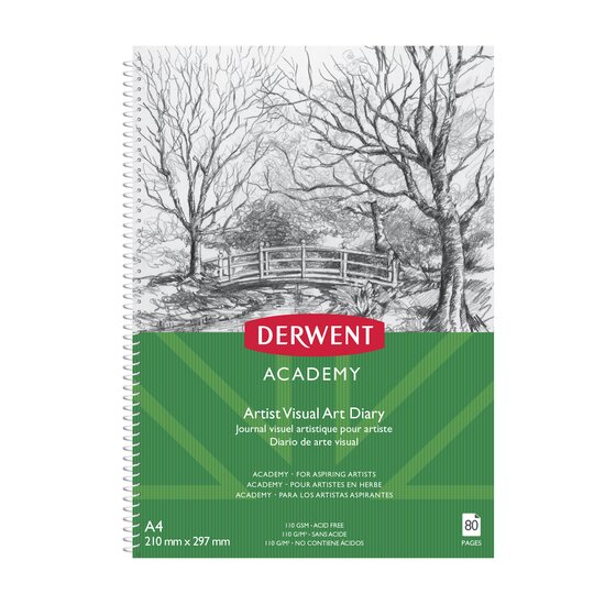 Derwent Academy Visual Art Diary – A4 Portrait, 80 Pages