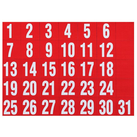 Quartet Organise Dates Magnets – Red, Pack of 31 | Magnetic Whiteboard & Planner Board Accessory