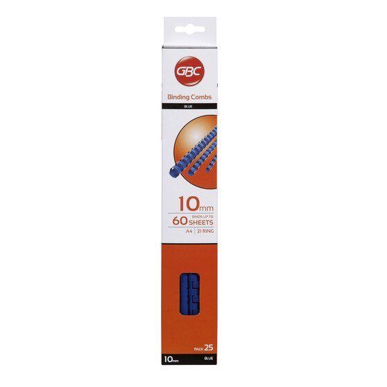 GBC Binding Comb 10mm Blue – Pack of 25