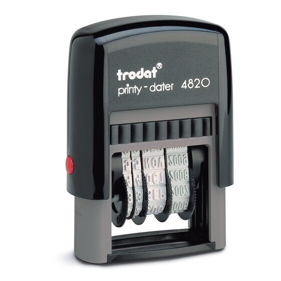 Trodat 4820 Printy Self-Inking Date Stamp, 4mm Black