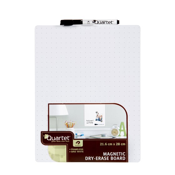 Quartet Whiteboard Tile – White Grid, Magnetic Dry Erase, Frameless