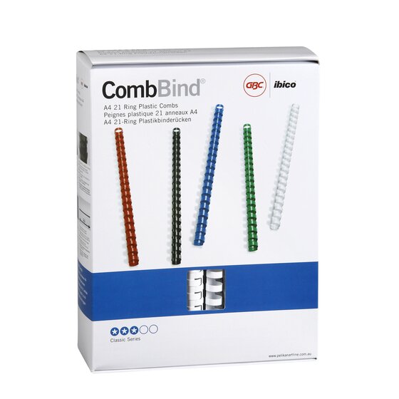 GBC Binding Comb 16mm White – Pack of 100 Plastic Combs for Standard Binding Machines