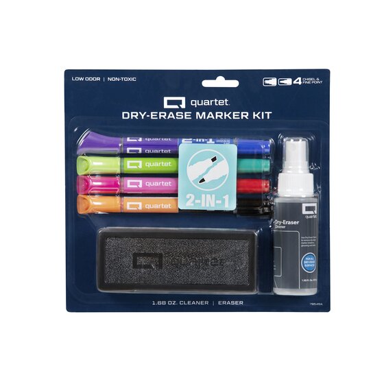 Quartet DR-Erase Marker Kit – Whiteboard Cleaning & Bold Writing Set
