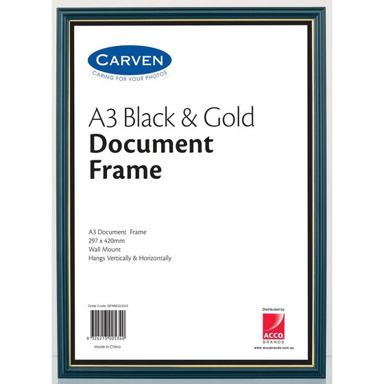 Carven Document Frame Black & Gold – A3
