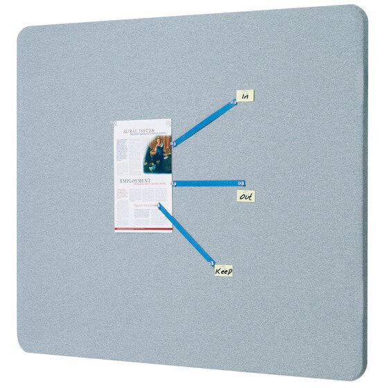 Quartet Bulletin Board Fabric Oval 900 x 1200mm Grey – Frameless, Moisture-Resistant Backing