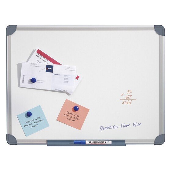 Quartet Commercial Magnetic Whiteboard 900 x 1200mm – Aluminium Frame, Dry Erase Steel