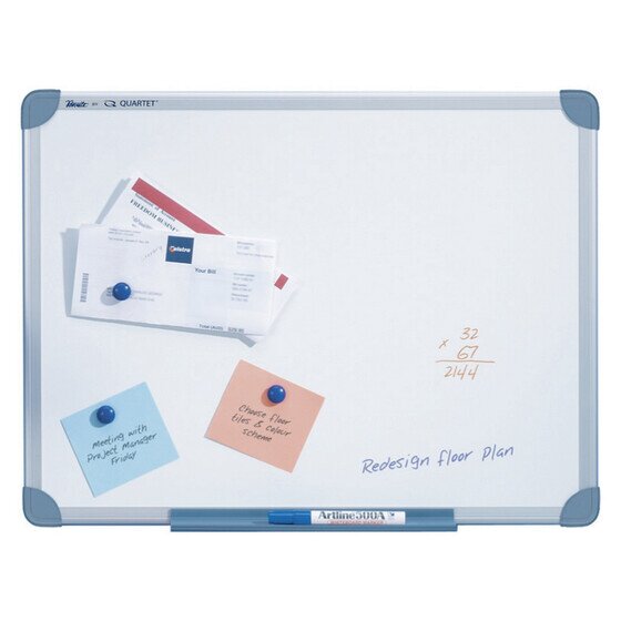 Quartet Commercial Magnetic Whiteboard 450 x 600 mm – Aluminium Frame