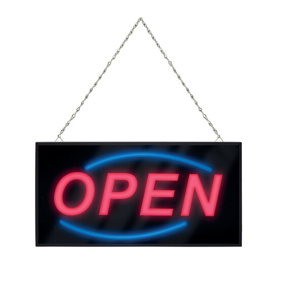 Quartet LED Open Sign – Frameless Wall-Mount Display Board