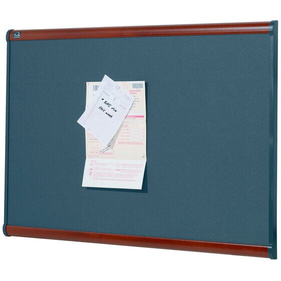 Quartet Prestige Bulletin Board – Fabric Diamond, Mahogany Frame, 900 x 1200mm