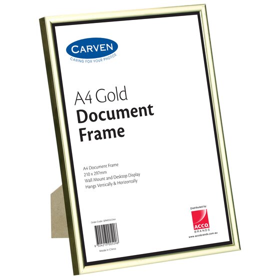 Carven Document Frame – Gold, A4