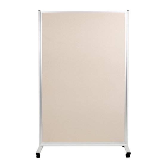 Esselte Mobile Display Panel Beige 120x180cm – 24mm Soft Board Core, Aluminium Frame, 50mm Wheels
