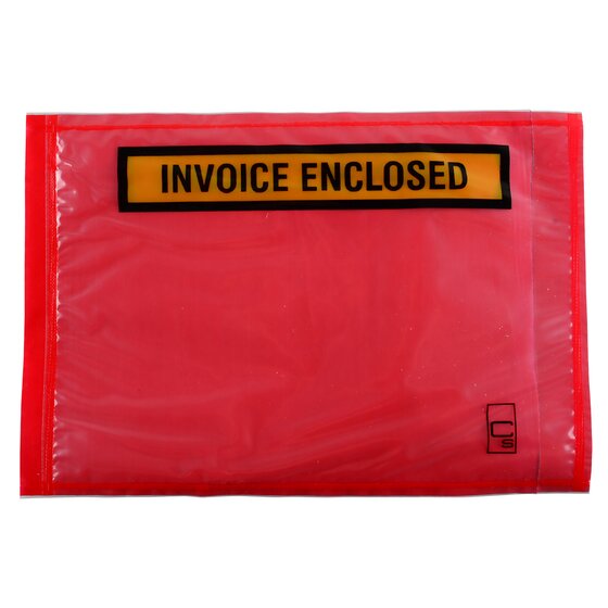 Cumberland Packaging Envelope – Invoice Enclosed, Red, 165 x 115mm, Box of 1000