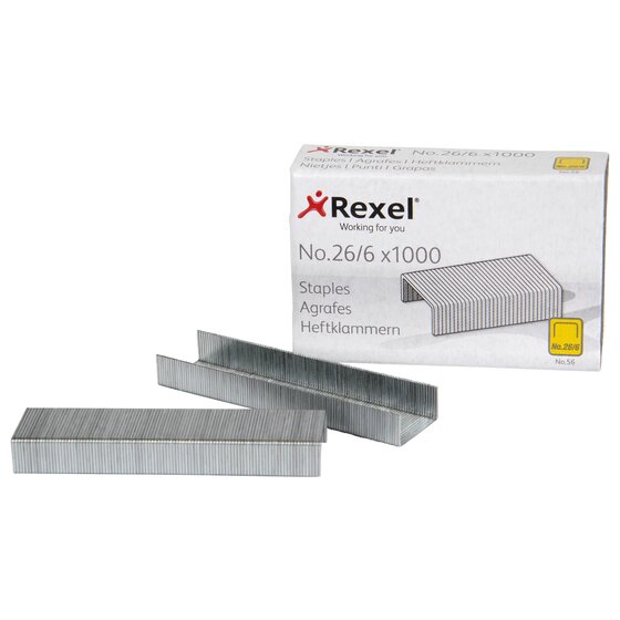 REXEL No.56 Staples 26/6mm – Box of 1000