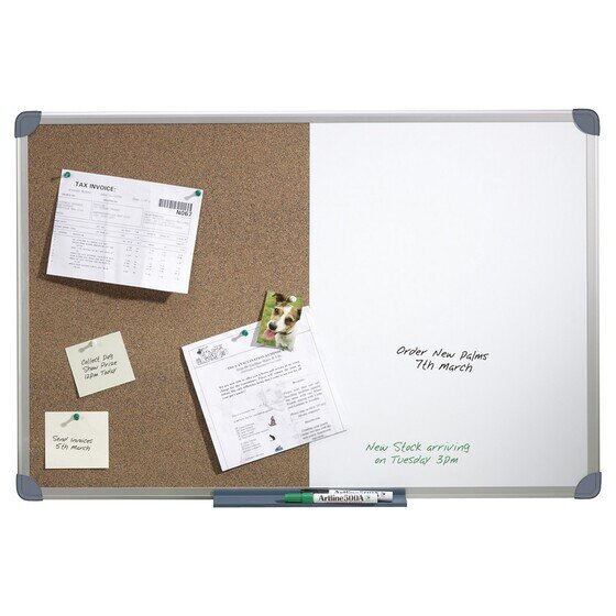 Quartet Slimline Combo Board – Aluminium Frame, 600 x 900 mm (S/L)