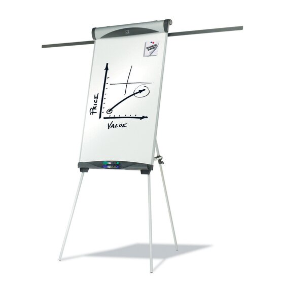 Quartet Euro Magnetic Easel with Flipchart Holder – 1870mm Telescoping Legs