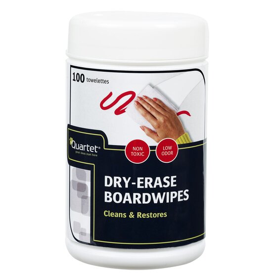 Quartet Dry-Erase Board Wipes – 100 Pack, Plant-Based Formula