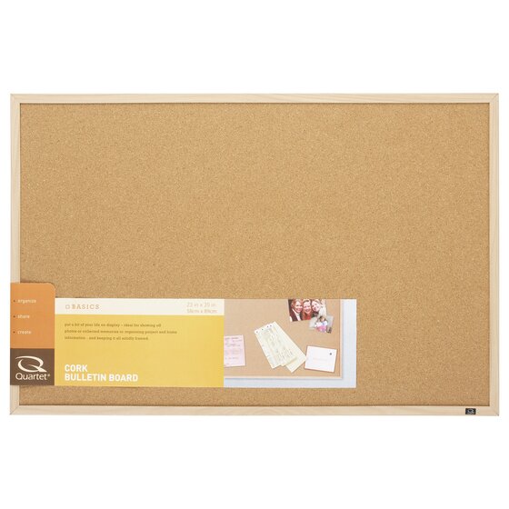 Quartet Corkboard Oak Frame – 580 x 890 mm