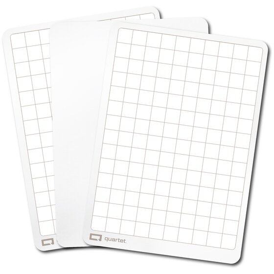 Quartet Flex Double-Sided Whiteboard – Plain & Grid, A4, Pack of 30
