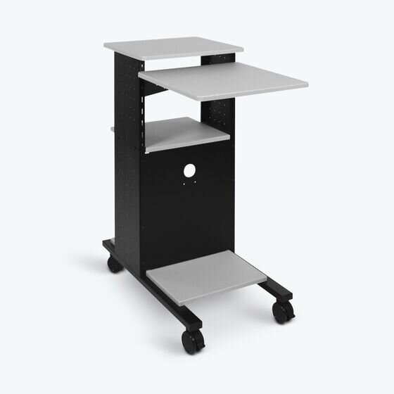 Tuffy Multimedia Presentation Station – Adjustable Shelves, Steel Frame, Lockable Castors