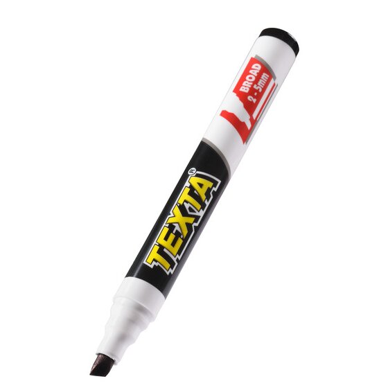 Texta Chisel Tip Permanent Marker, Black – Pack of 12