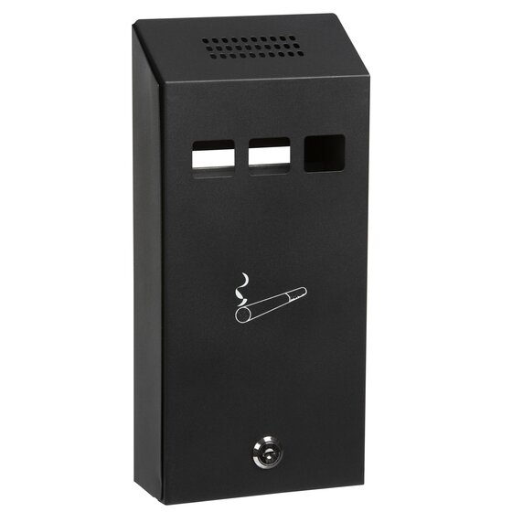 Esselte Wall-Mounted Ash Bin - Powder-Coated Steel with Lock & Removable Collection Box