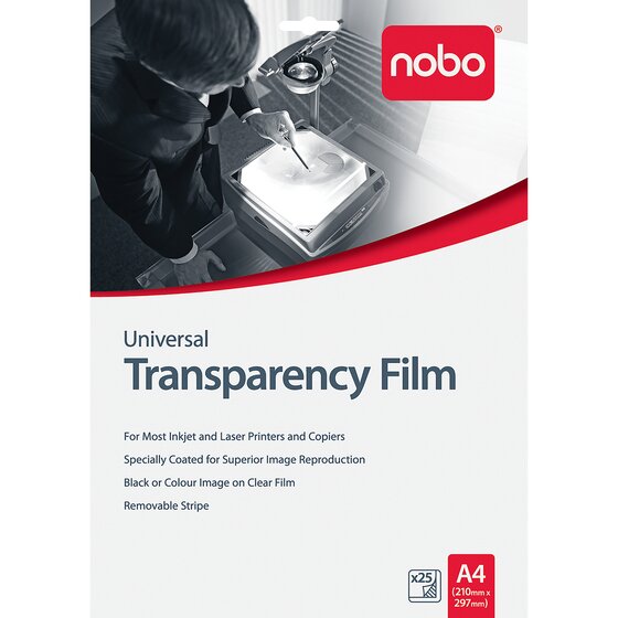 Nobo OHP Film Universal Inkjet & Laser – 25 Pack