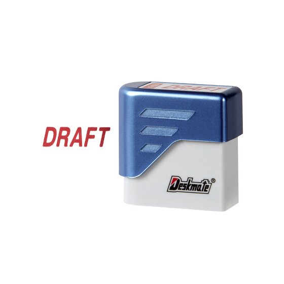 Deskmate Pre-Inked Office Stamp – Draft Red | 100,000 Impressions | In Stock