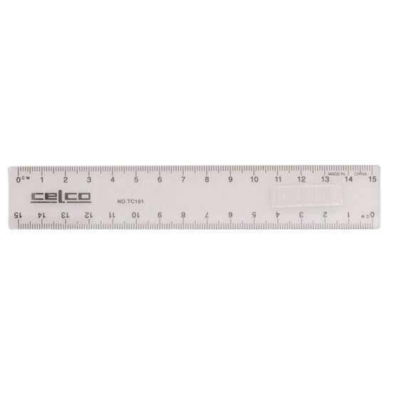 CELCO 15cm Clear Plastic Ruler – Bulk Pack of 25