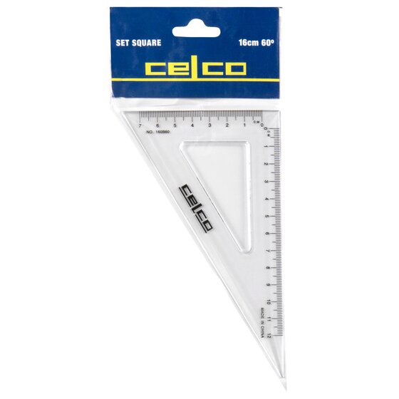 CELCO 60 Degree Set Square 16cm Clear