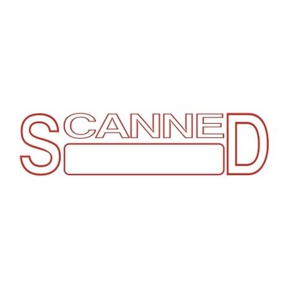 DESKMATE Pre-Inked Office Stamp – Scanned (Date) Red | Approx. 100,000 Impressions