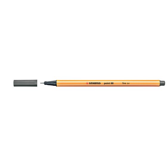 Stabilo Point 88 Fineliner – Dark Grey | 0.4mm Metal Tip
