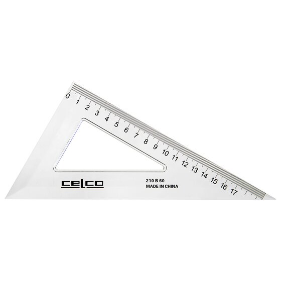 Celco 60 Degree Set Square 21cm Clear – Precision Ruler for School, Drafting & Art