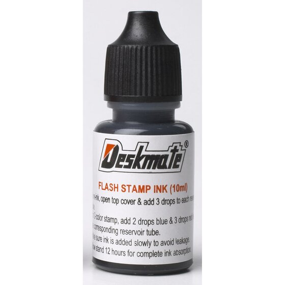 DESKMATE Pre-Inked Stamp Refill Ink 10ml Black