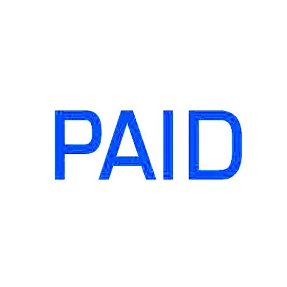DESKMATE Pre-Inked Office Stamp – PAID (Blue) | ~100,000 Impressions