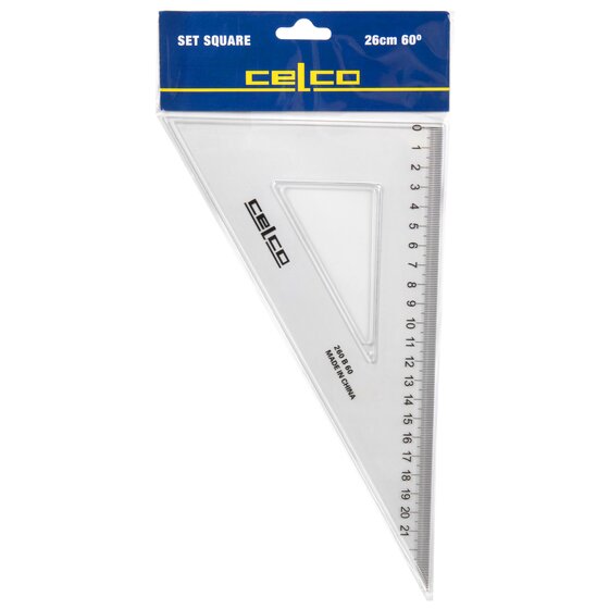 Celco 60° Set Square 26cm Clear