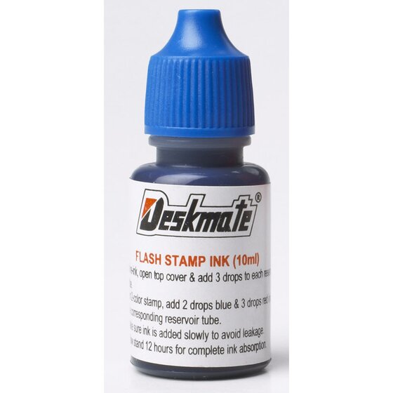 DESKMATE Pre-Inked Stamp Refill Ink 10ml Blue
