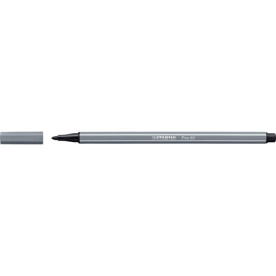 STABILO Pen 68 Fibre Tip Pen – Dark Grey | 1.0mm M-Tip Premium Felt Marker