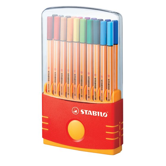 Stabilo Point 88 Fineliner – 0.4mm Colour Parade Assorted Pack of 20