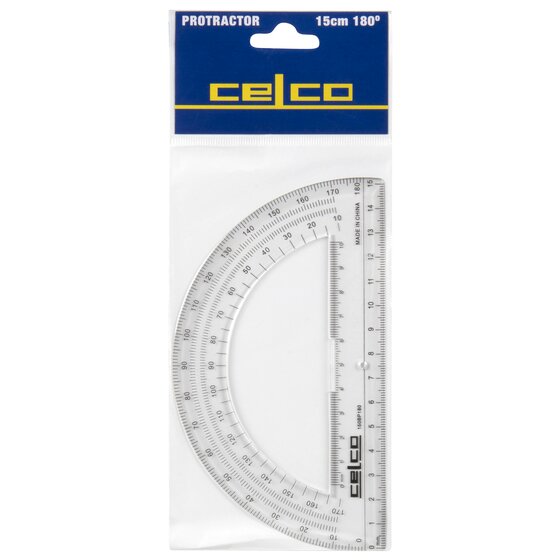 Celco Protractor 15cm 180° – Semi-Circle Angle Measurement for Classroom & Office