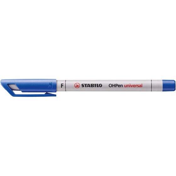 STABILO Ohpen Universal Overhead Projector Pen – Soluble Fine Nib, 0.7mm, Blue