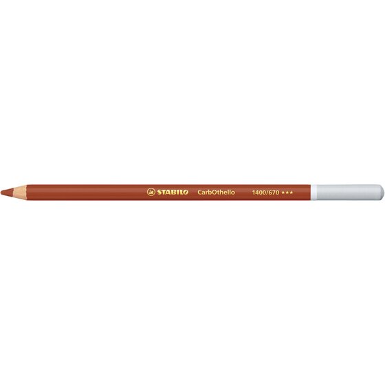 Stabilo CarbOthello Pastel Pencil – Burnt Siena | Dry Dusty Stroke, Wooden Shaft