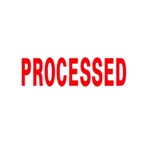 DESKMATE Pre-Inked Office Stamp – PROCESSED Red | 100,000 Impressions