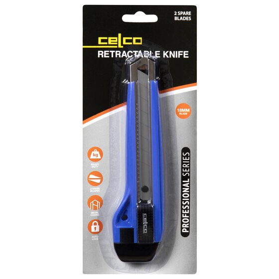 CELCO Heavy Duty Auto Lock Value Knife – 2 Extra Blades + Blade Snapper | Office & Classroom
