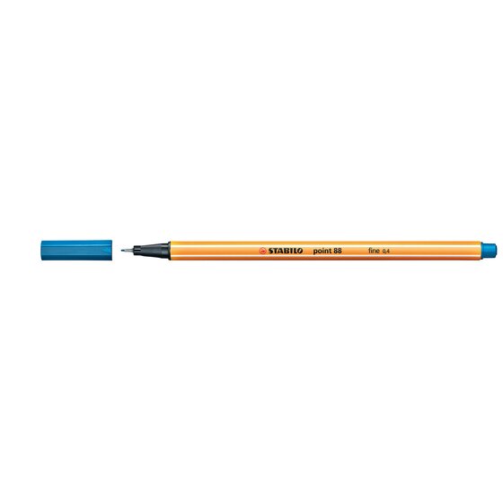 Stabilo Point 88 Fineliner – Ultramarine – Box of 10 | 0.4mm Metal-Tip Precision Pen