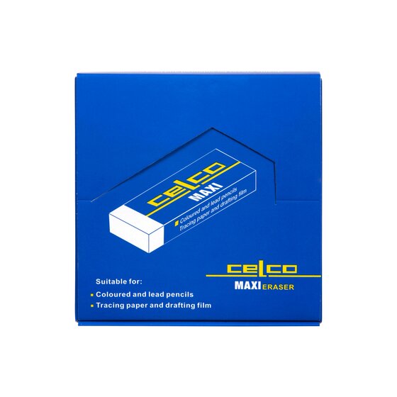 Celco Maxi Erasers – Pack of 20 | Latex-Free PVC, Graphite & Coloured Pencil