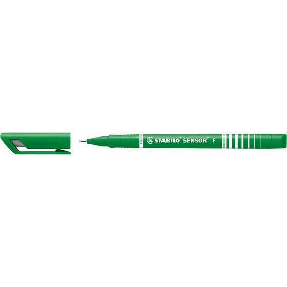 STABILO Sensor Fineliner Green – 0.3mm Unbreakable Pen (Pack of 10)