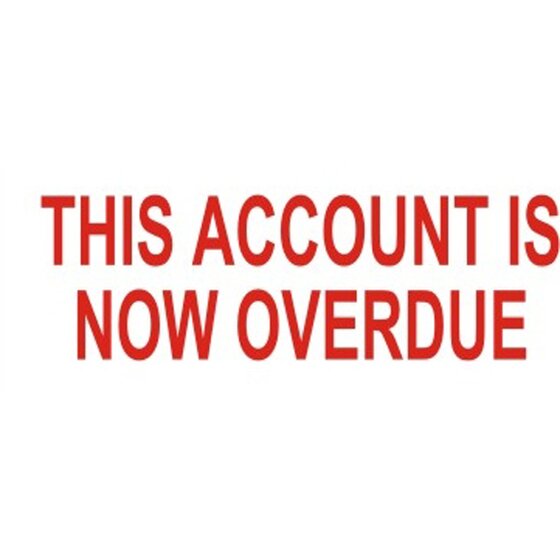 DESKMATE Pre-Inked Office Stamp – This Account Is Now Overdue (Red)