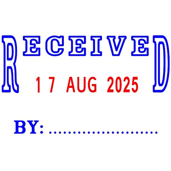 Deskmate Self-Inking Dater Stamp – Received & Date, Blue/Red